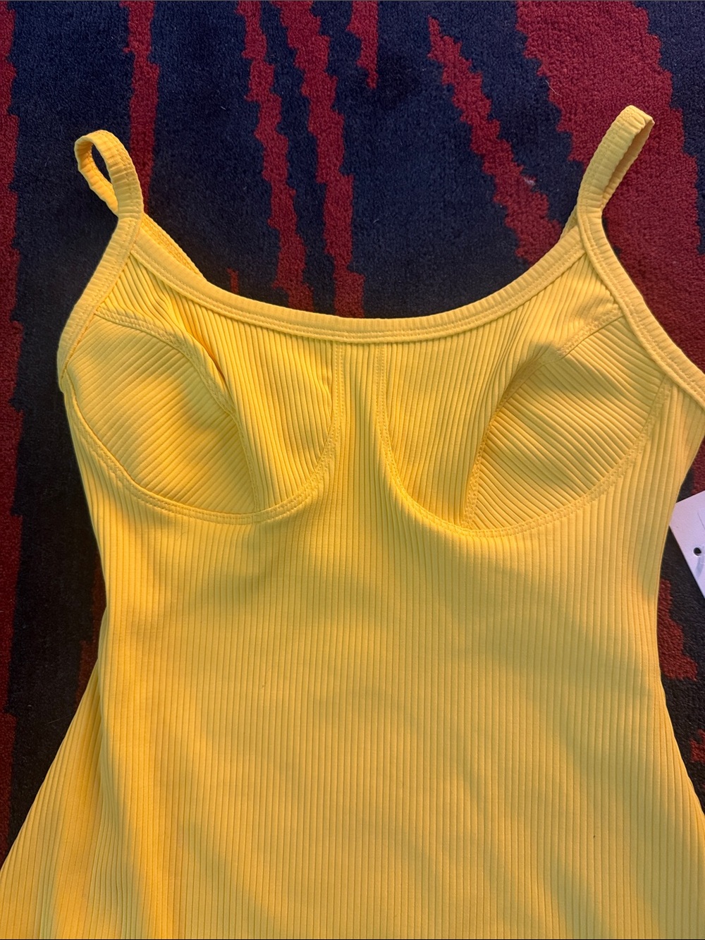 Year of Ours Yellow Ribbed Mini Dress